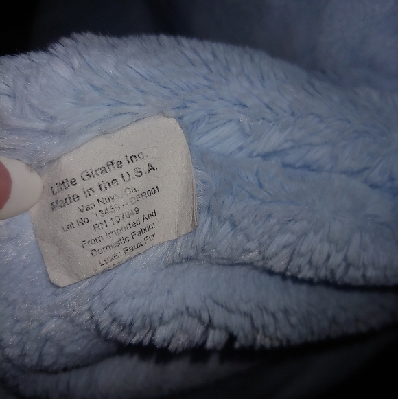 LITTLE GIRAFFE Luxe Satin Snow Leopard Robe Satin Luxurious Robe Powder Blue 🩵 - Picture 7 of 15